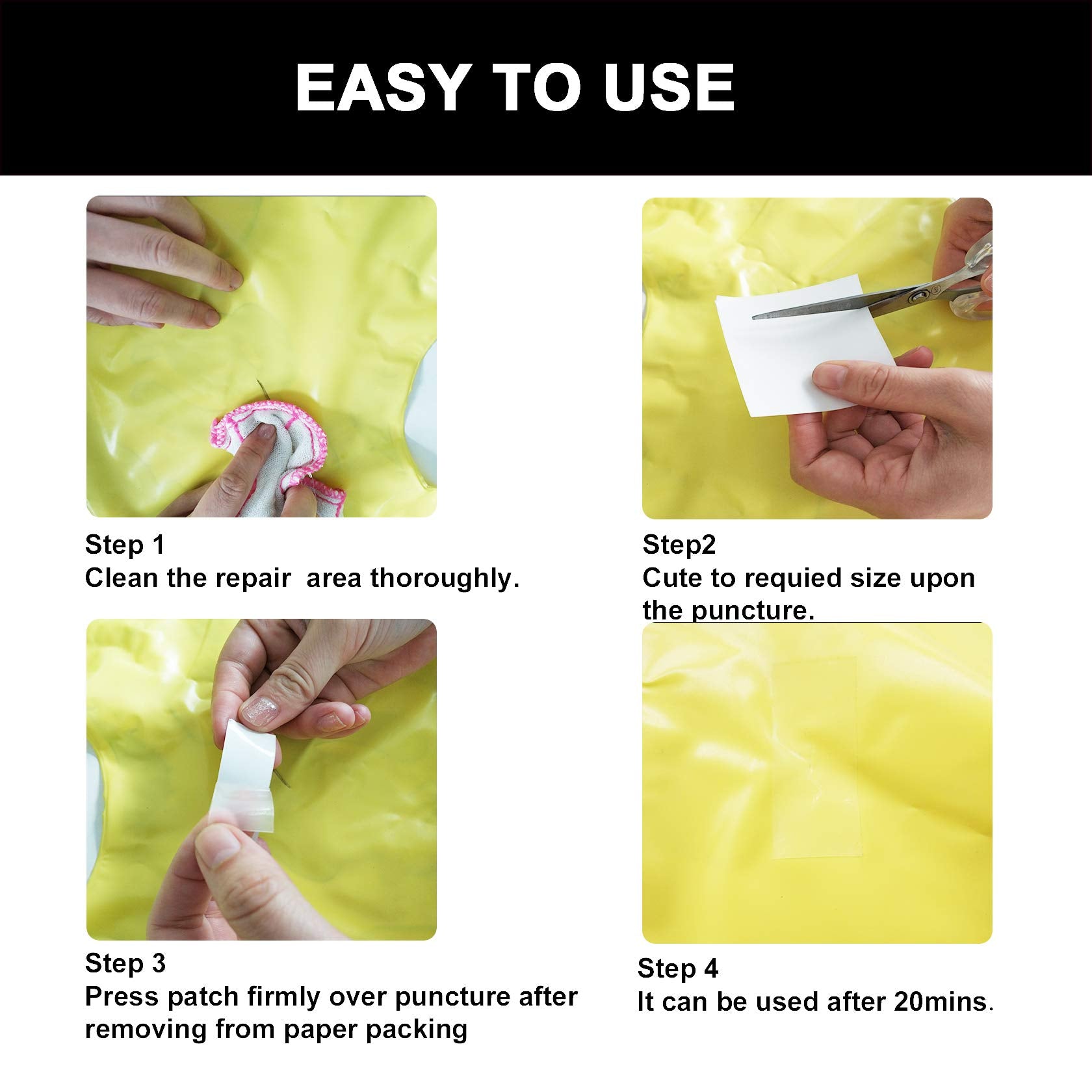 10Leccion packaging shows 20 patches and 2 deflate tubes for versatile repairs.