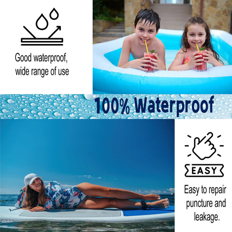 10Leccion pool repair patch in action on a kiddie pool