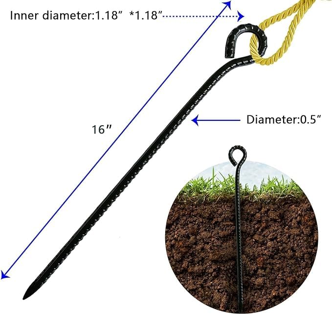 16 Inch Rebar Stakes six-pack for multi-site setups and replacements