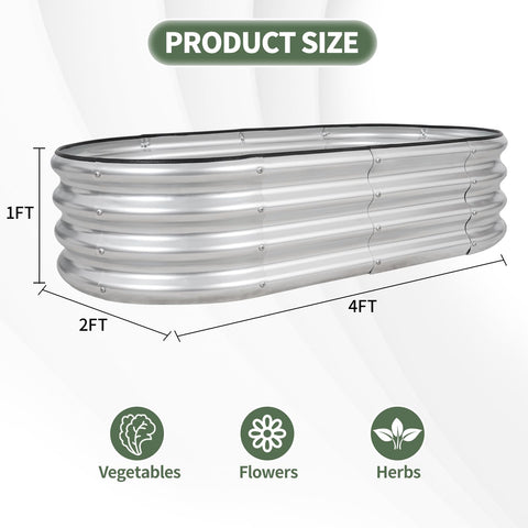 1MORE weather-resistant silver garden bed ready for seasons of outdoor gardening.