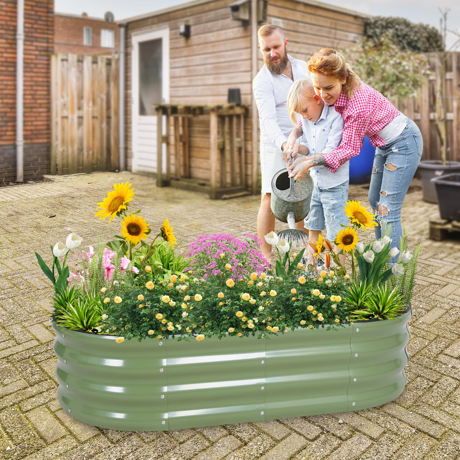 1MORE family-friendly gardening setup ready for vegetables and flowers.