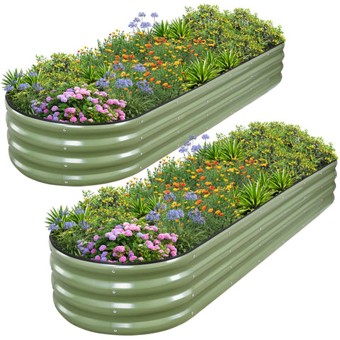 1MORE galvanized raised garden bed shown with simple assembly steps for easy setup.