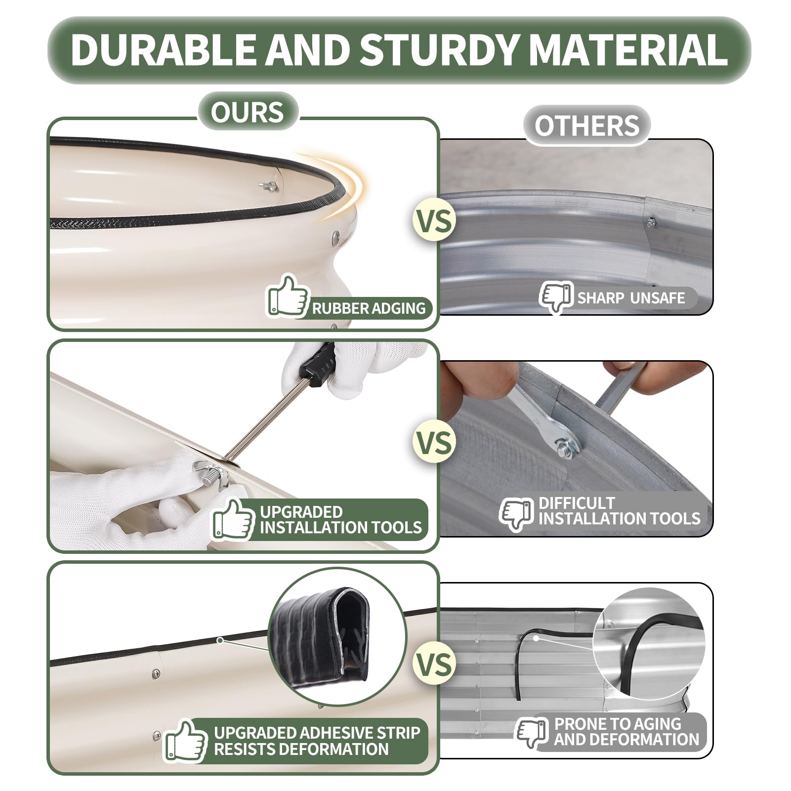 1MORE galvanized raised garden bed installation tools included for quick setup