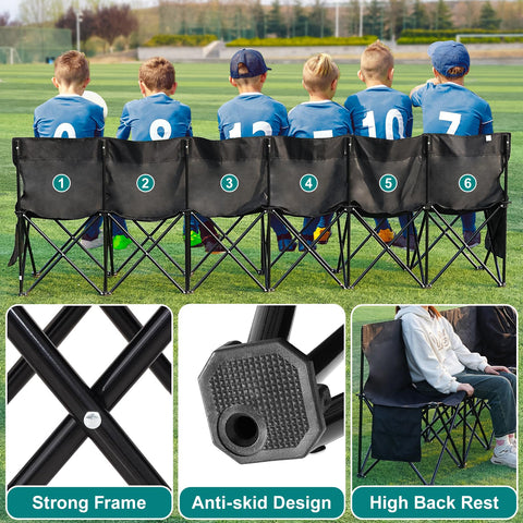 1MORE Soccer Bench backrest provides ergonomic support during play.