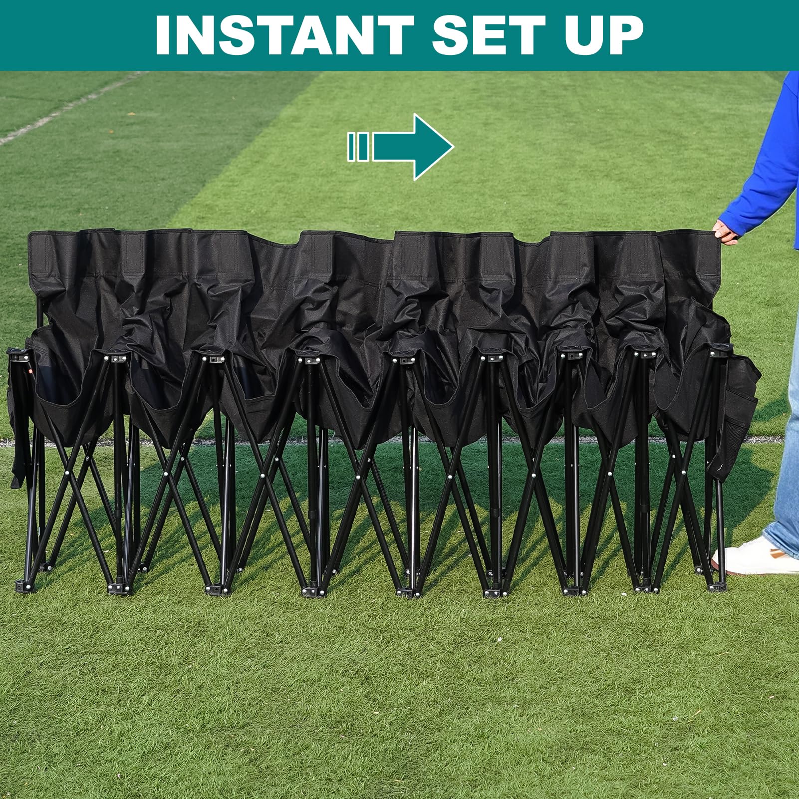 1MORE Soccer Bench in use at a game sideline