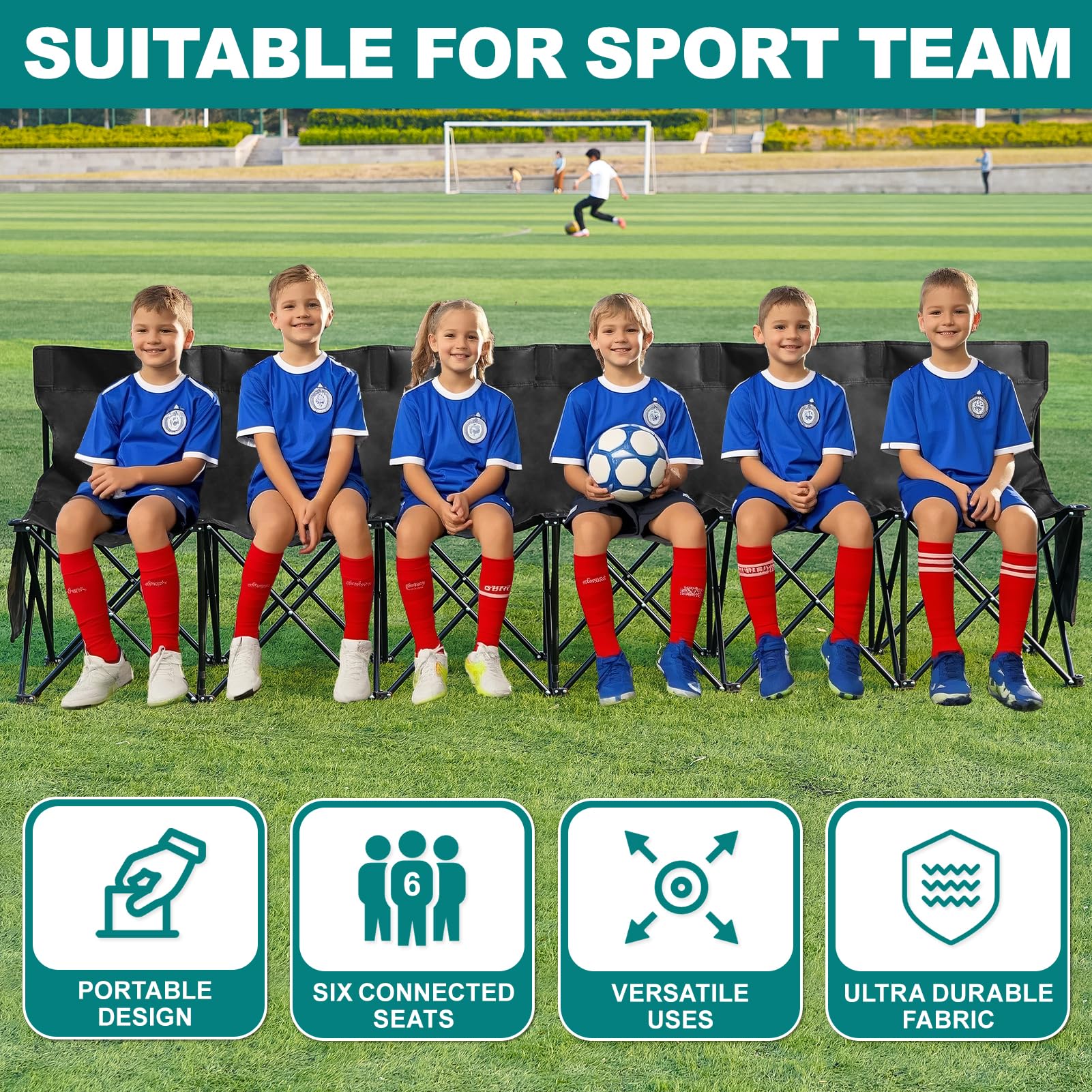 1MORE Soccer Bench with bag for convenient carry and setup.