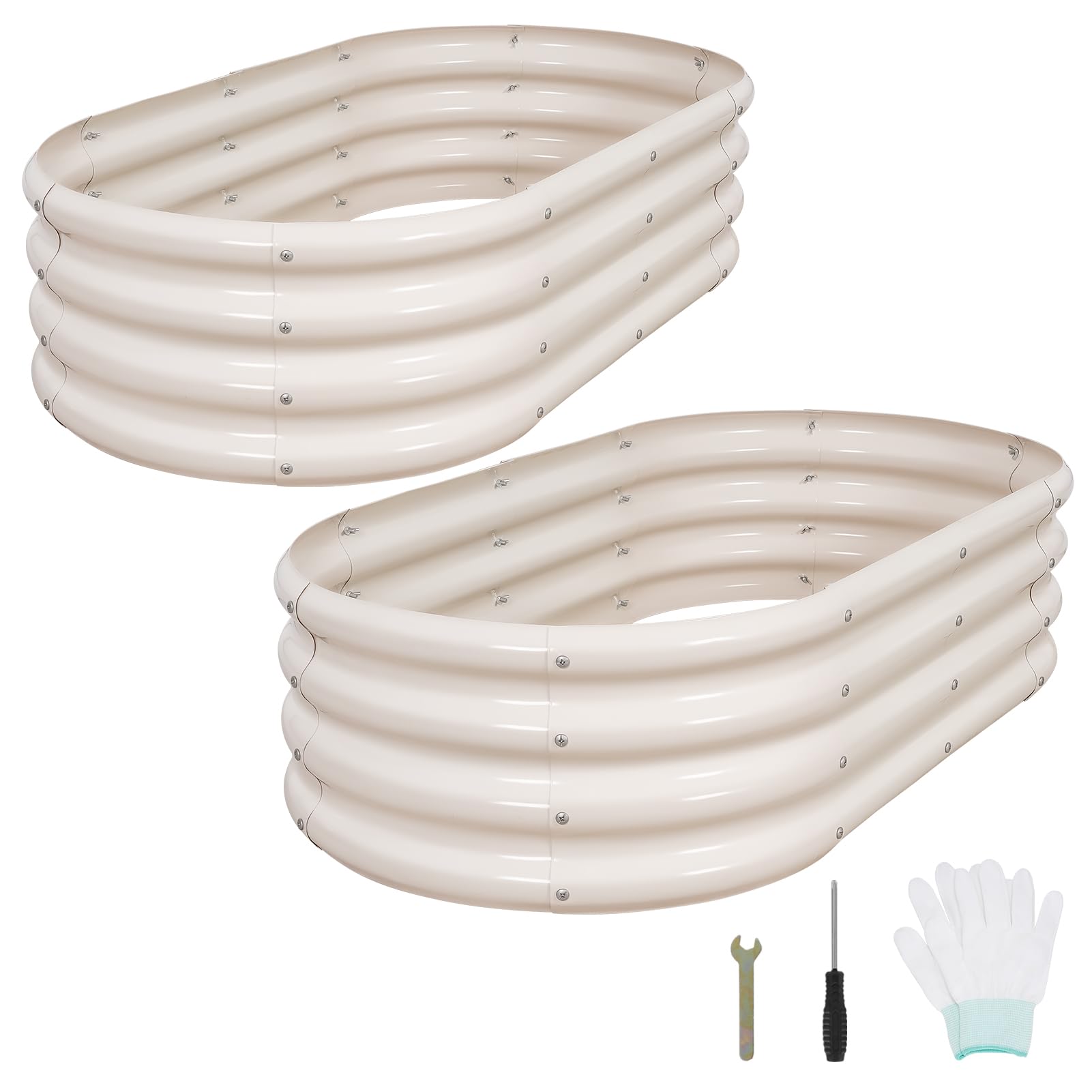 1MORE white two-pack planter boxes for coordinated gardening