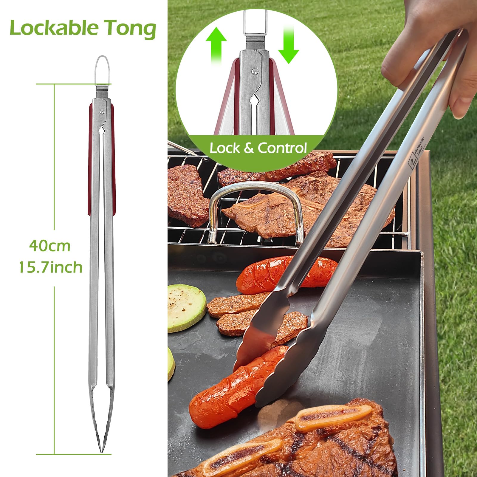 2 Double Two BBQ tool set spatula with bottle opener for serving