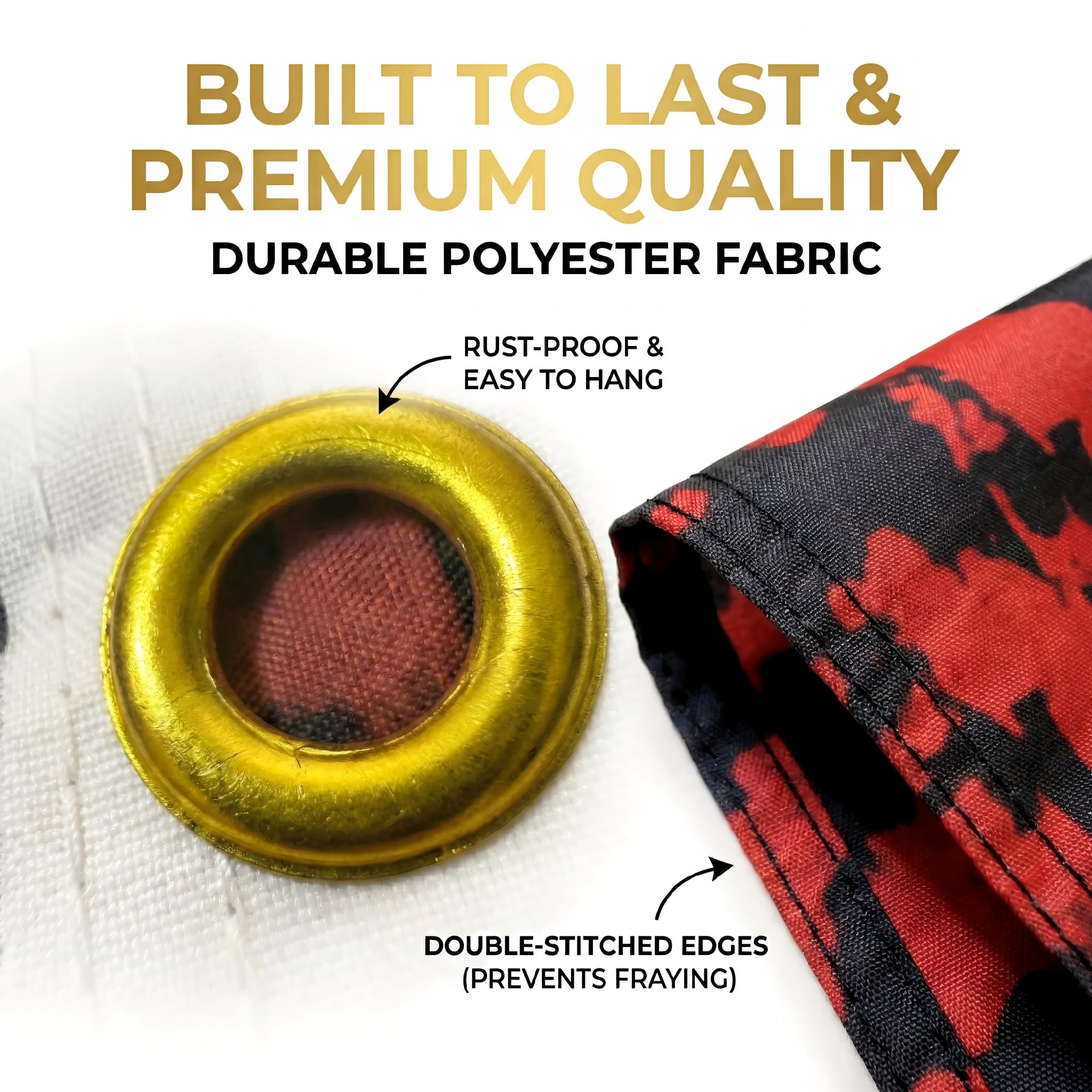 250th Anniversary Flag heavy-duty grommets shown for secure installation on standard flagpoles