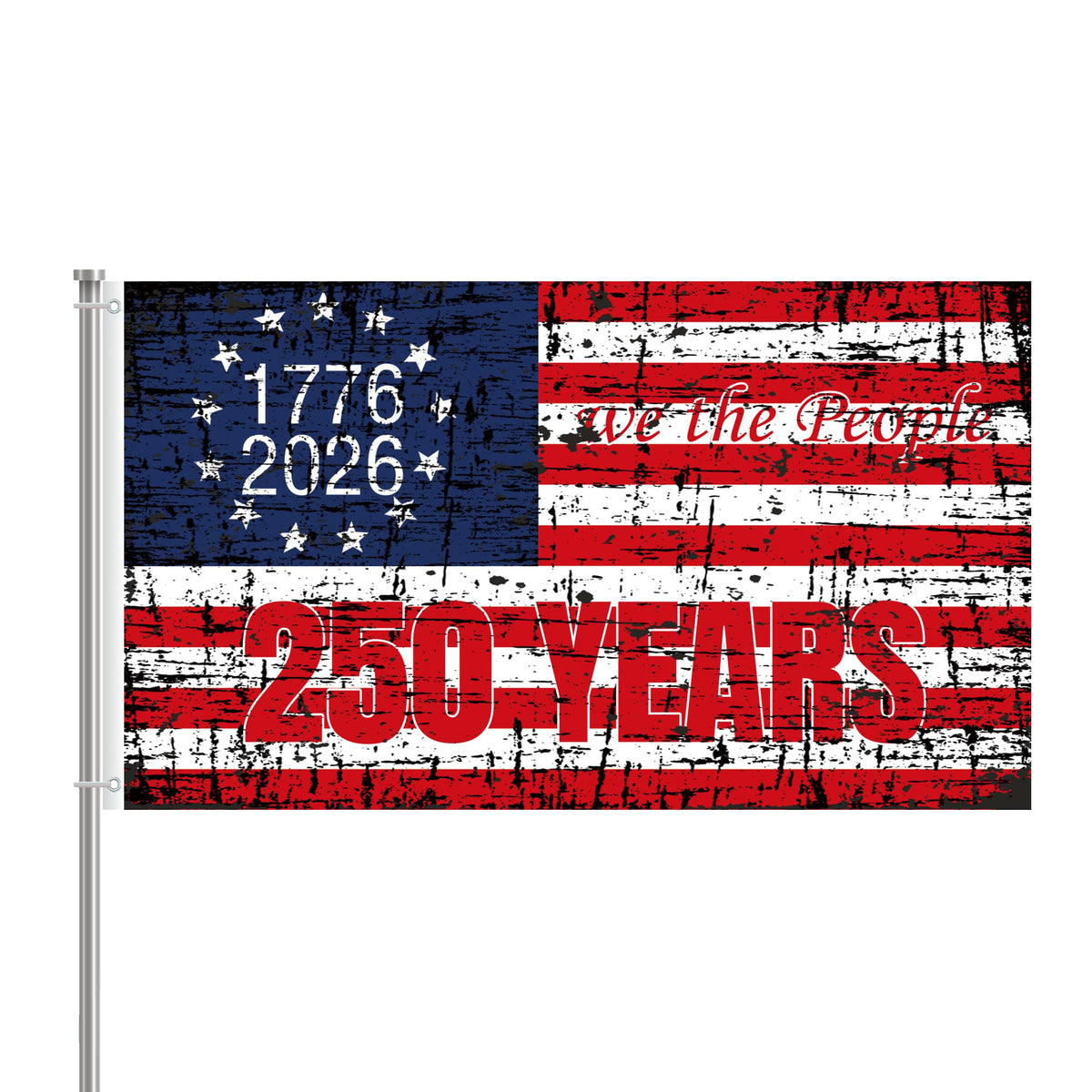 250th anniversary USA flag 3x5 front view for outdoor porch decor