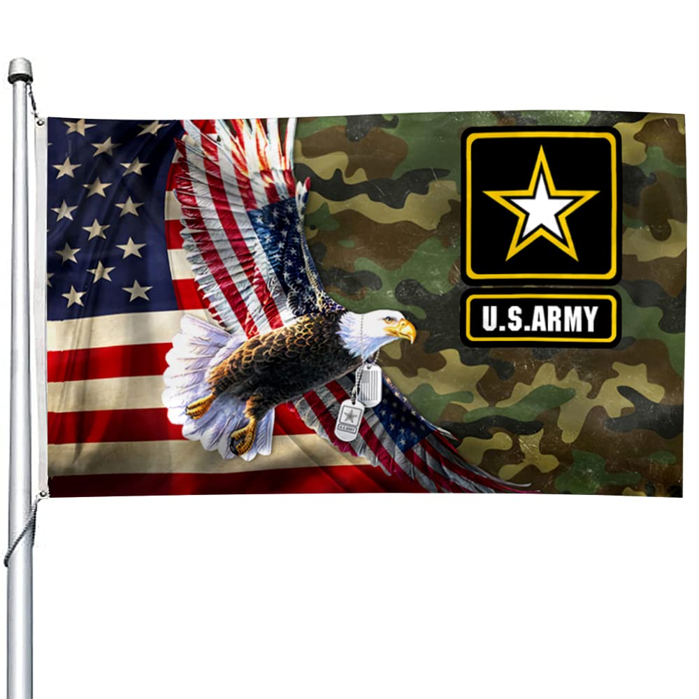 2BUT American Eagle flag banner 3x5ft front view shows vivid, UV-resistant print.