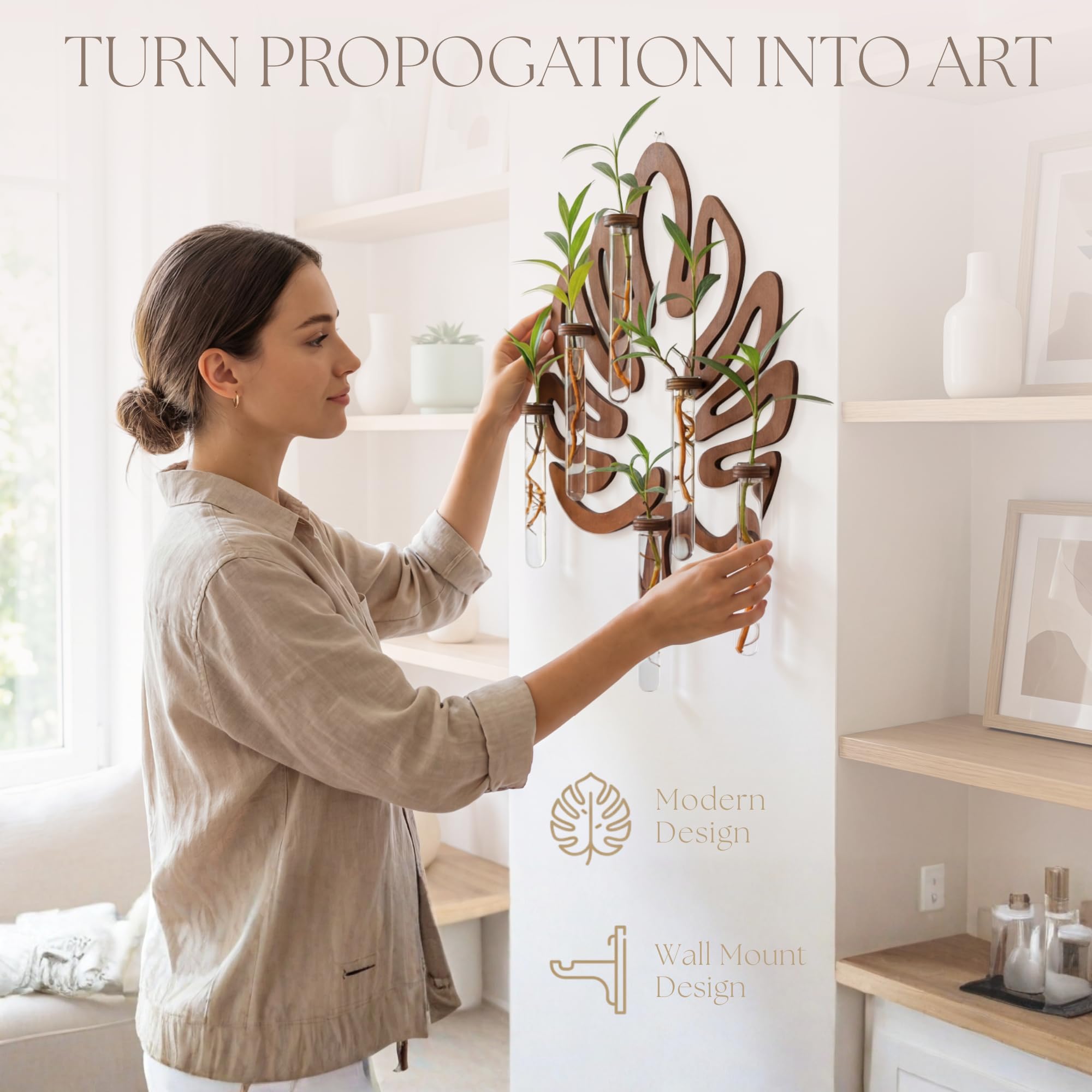2Special Propagation Stations hanging leaf vase highlights six propagation tubes.