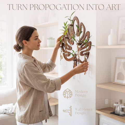 2Special Propagation Stations hanging leaf vase highlights six propagation tubes.