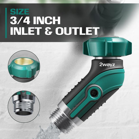 2WAYZ 360-degree swivel elbow eases attachment and removal around tight spigots