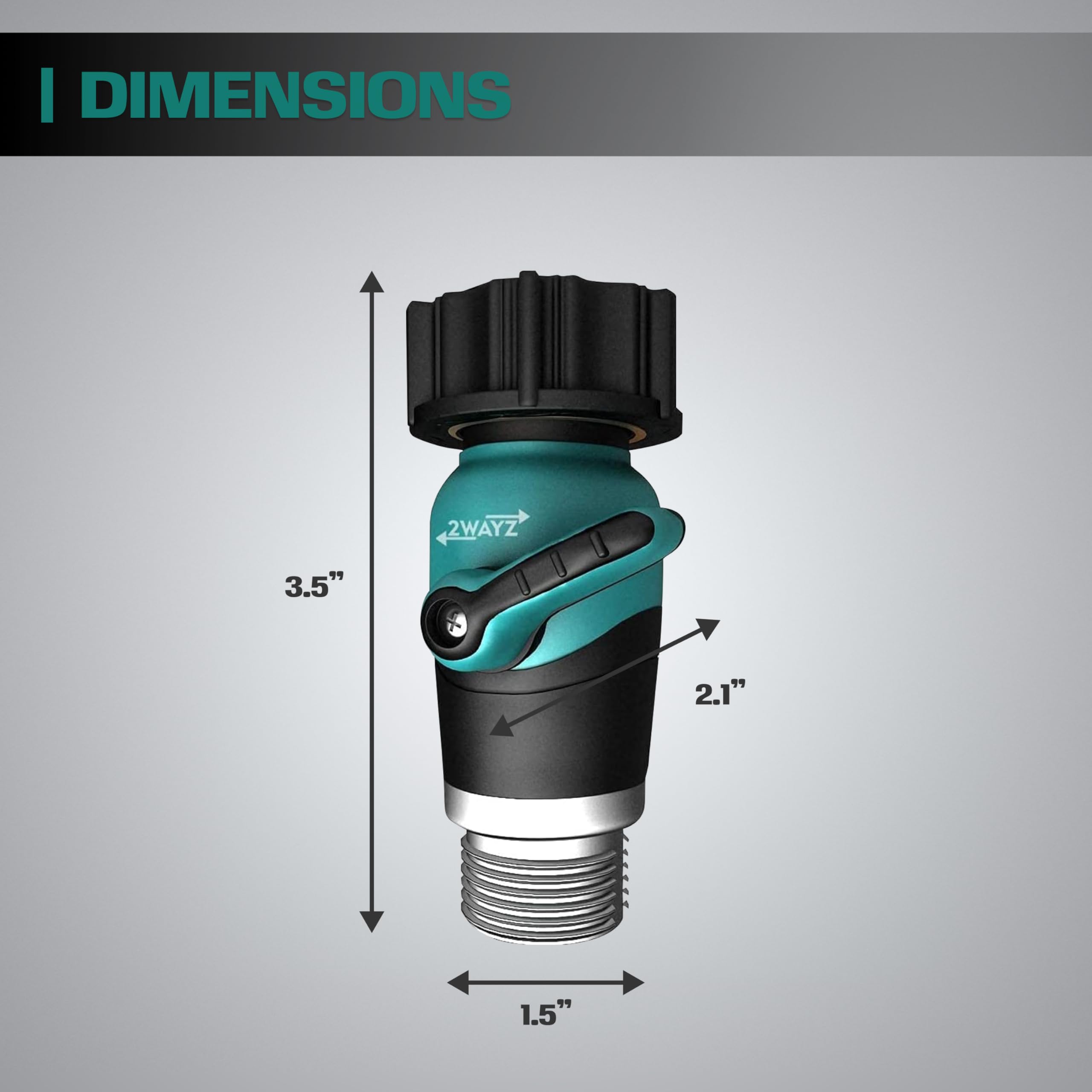 Ergonomic flow-control handle on the 2WAYZ valve for smooth adjustments