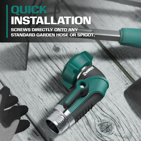 2WAYZ hose shut-off valve with ergonomic control knobs.