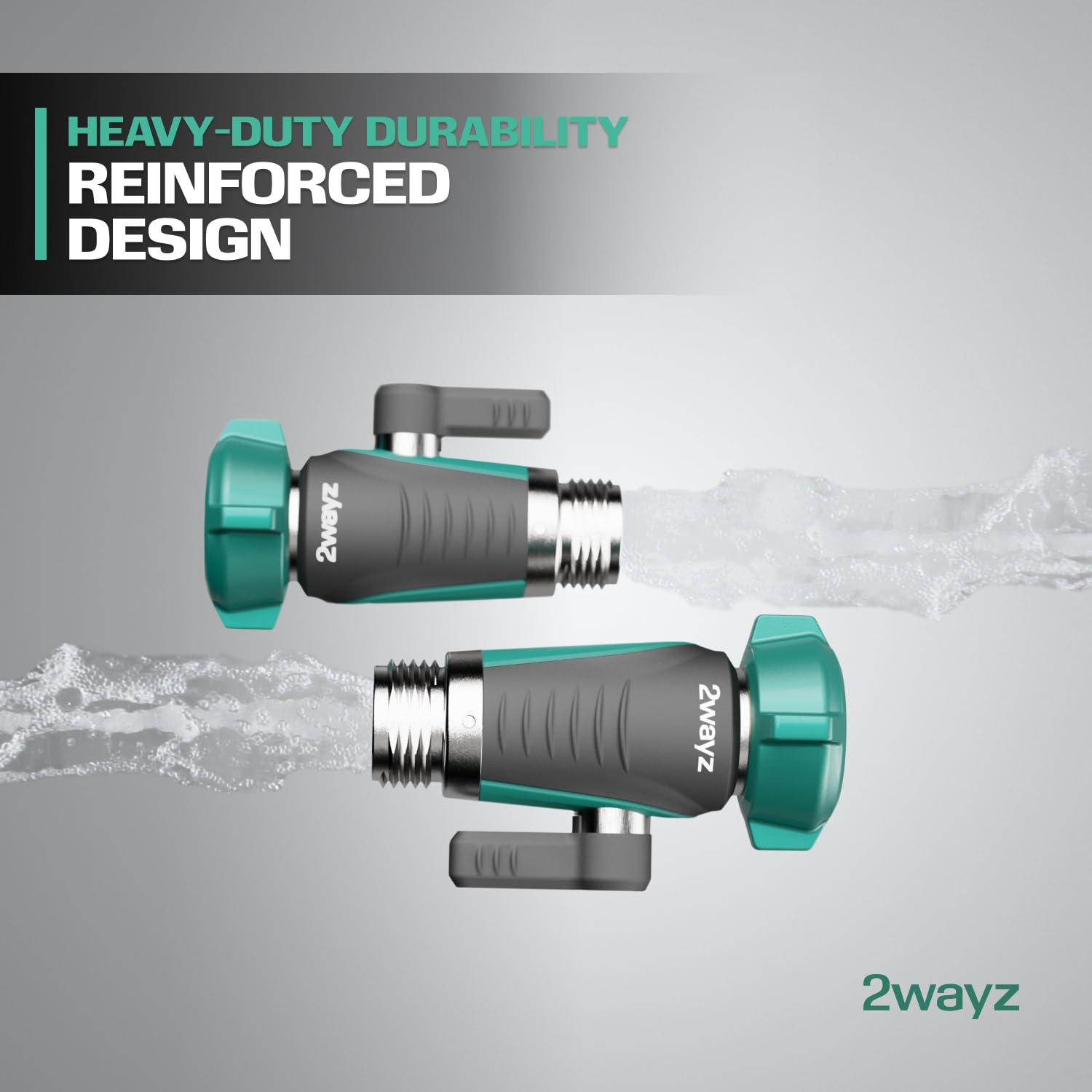 Standard 3/4-inch inlet and outlet shown for quick hose installation.
