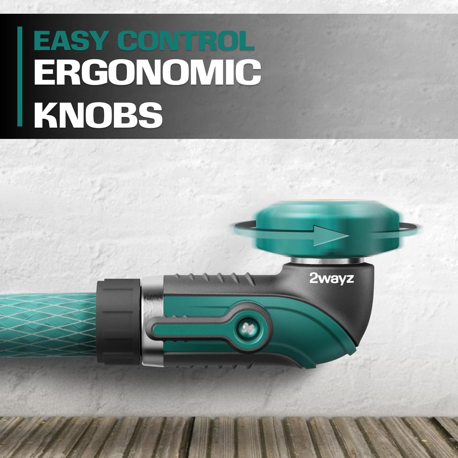2WAYZ kink-free hose elbow preserves hose flexibility.
