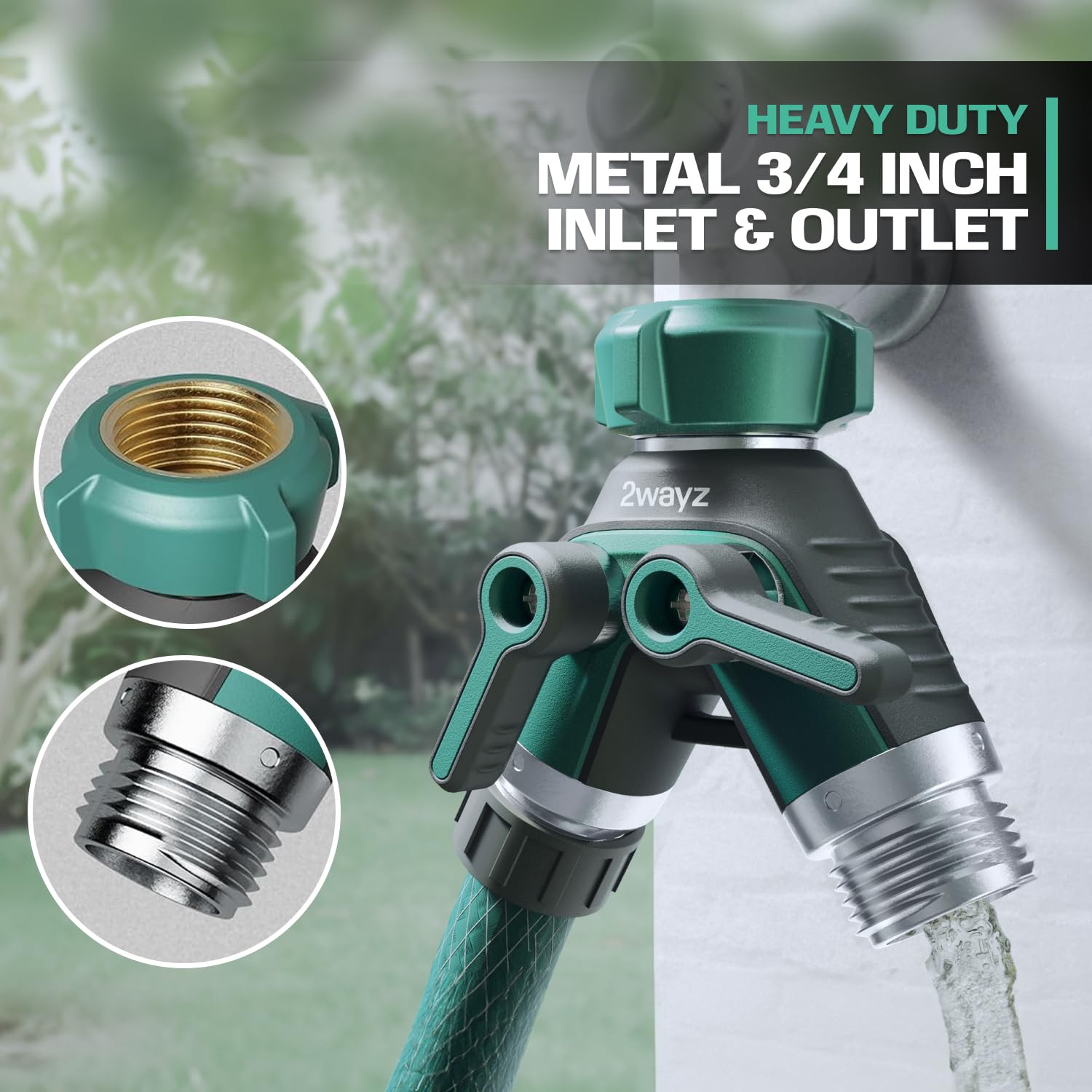 2WAYZ leak-proof connection ensures steady water flow