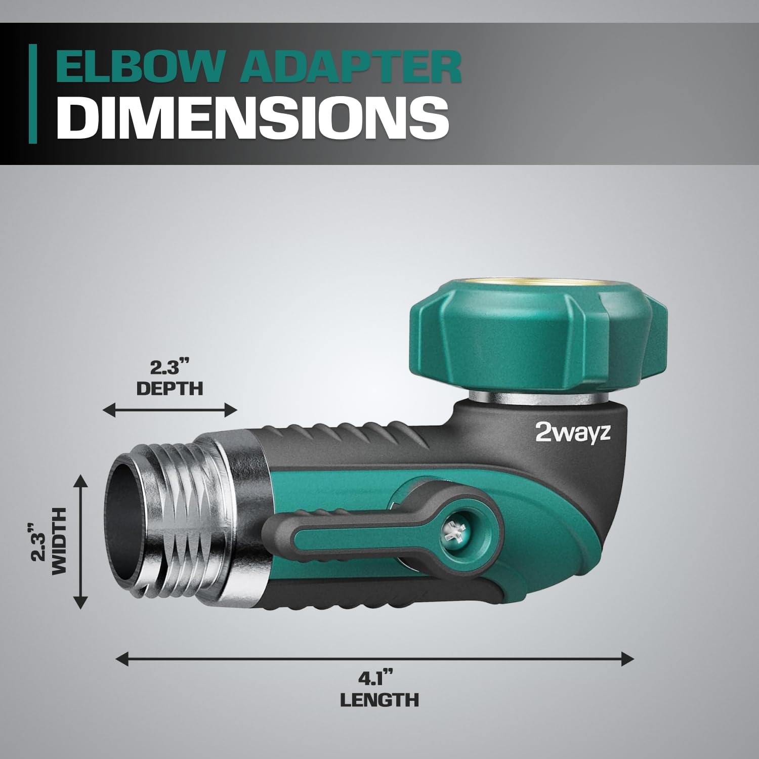 2WAYZ rv water connection elbow ideal for wall-adjacent spigots.