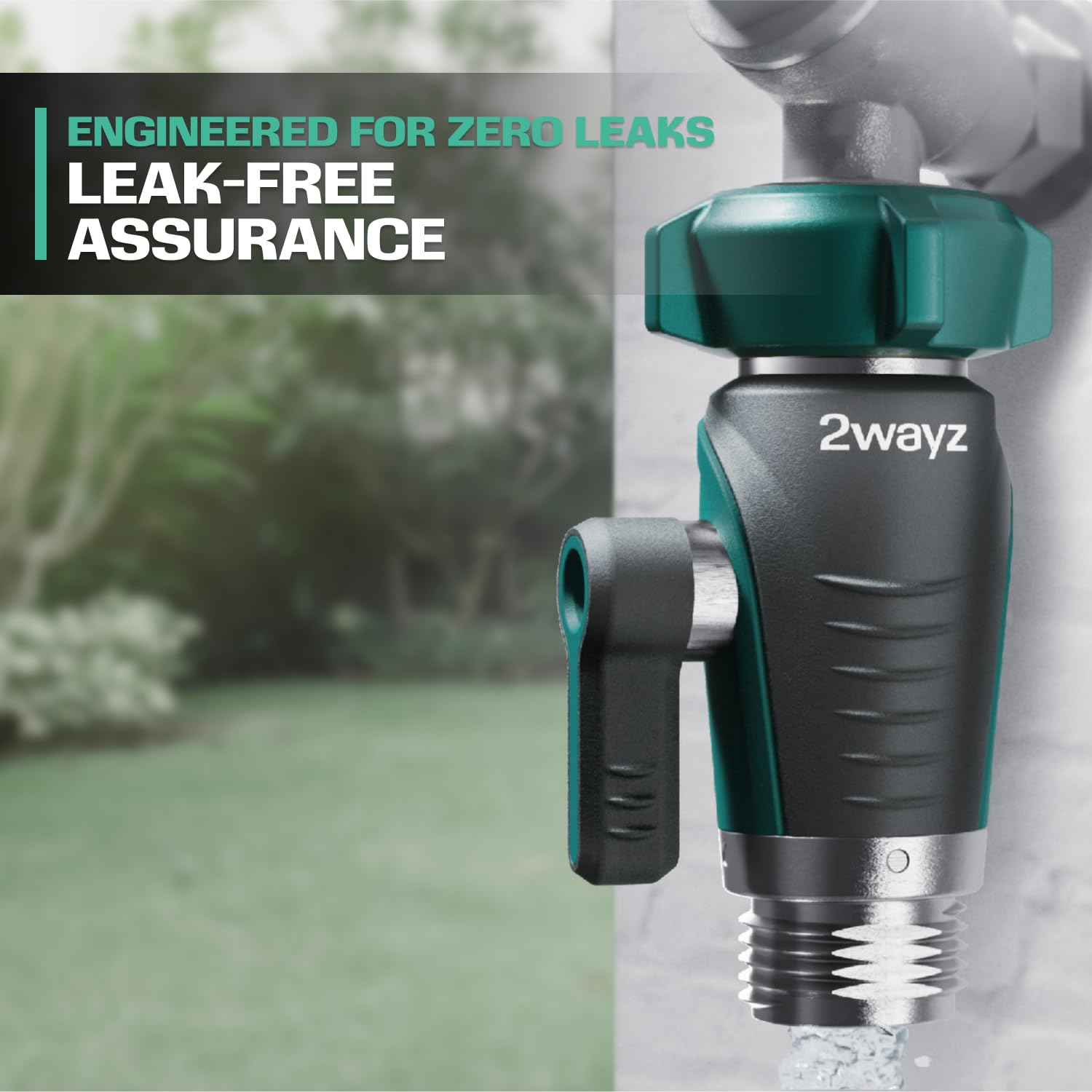 Ergonomic, slip-resistant grip makes handling the valve easier with wet hands.