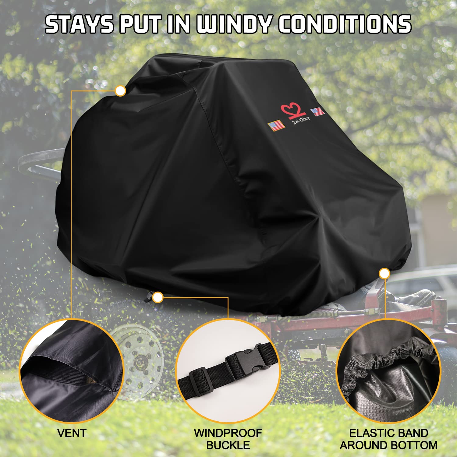 2win2buy adjustable wind strap keeps cover in place during storms