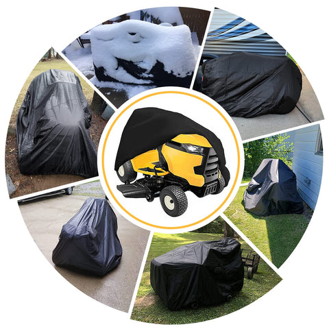 2win2buy black heavy-duty cover for year-round outdoor mower protection.
