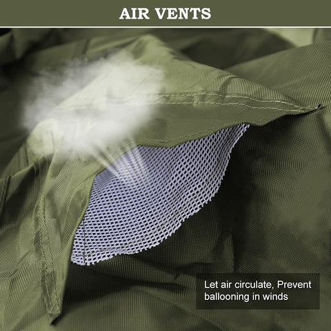 2win2buy cover includes rear air vents to reduce condensation and wind ballooning