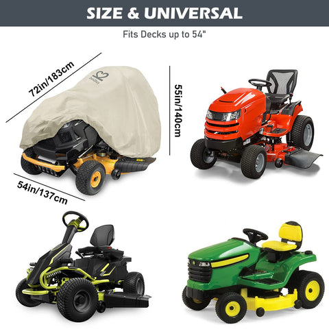 2win2buy beige mower cover keeps your equipment protected from dust rain and sun.