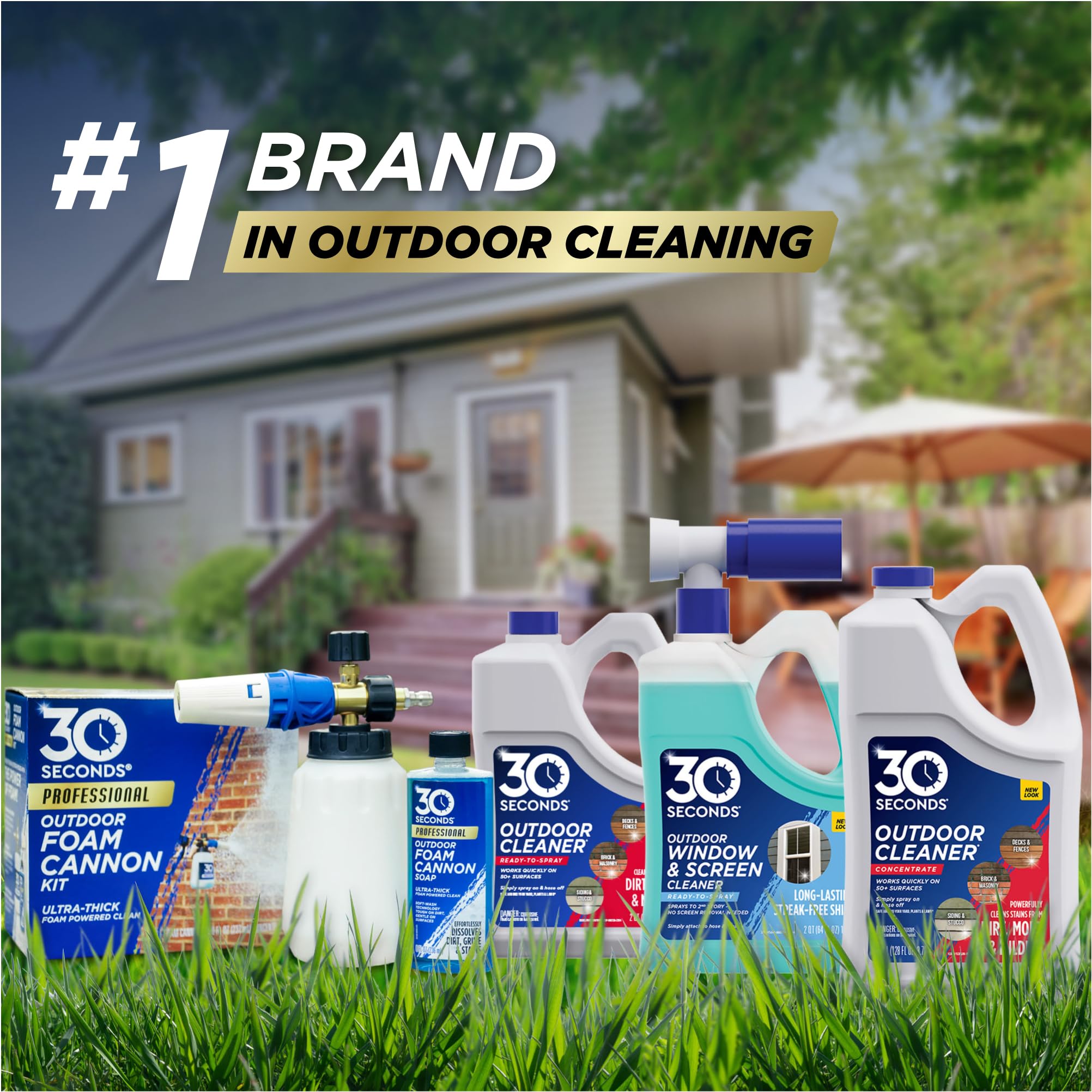 30 SECONDS Foam Cannon Soap safe around grass and landscaping.