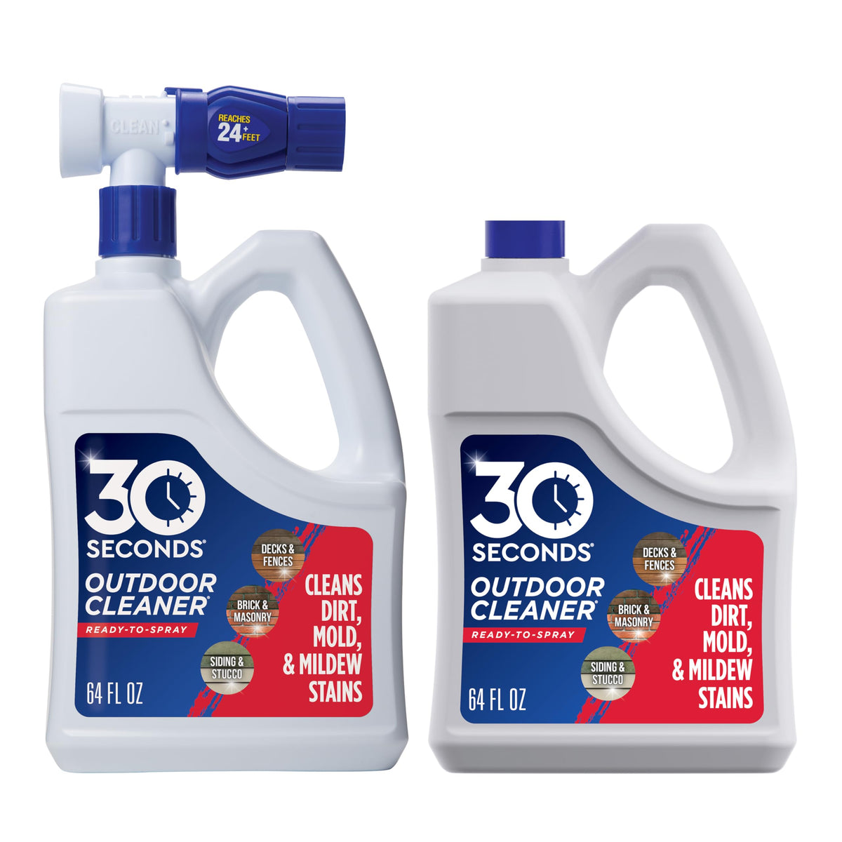 30 Seconds Outdoor Cleaner bottle with spray spout enables easy application and stain removal.