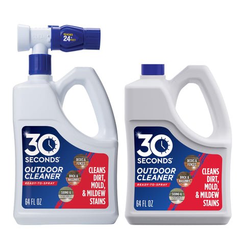 30 Seconds Outdoor Cleaner bottle with spray spout enables easy application and stain removal.
