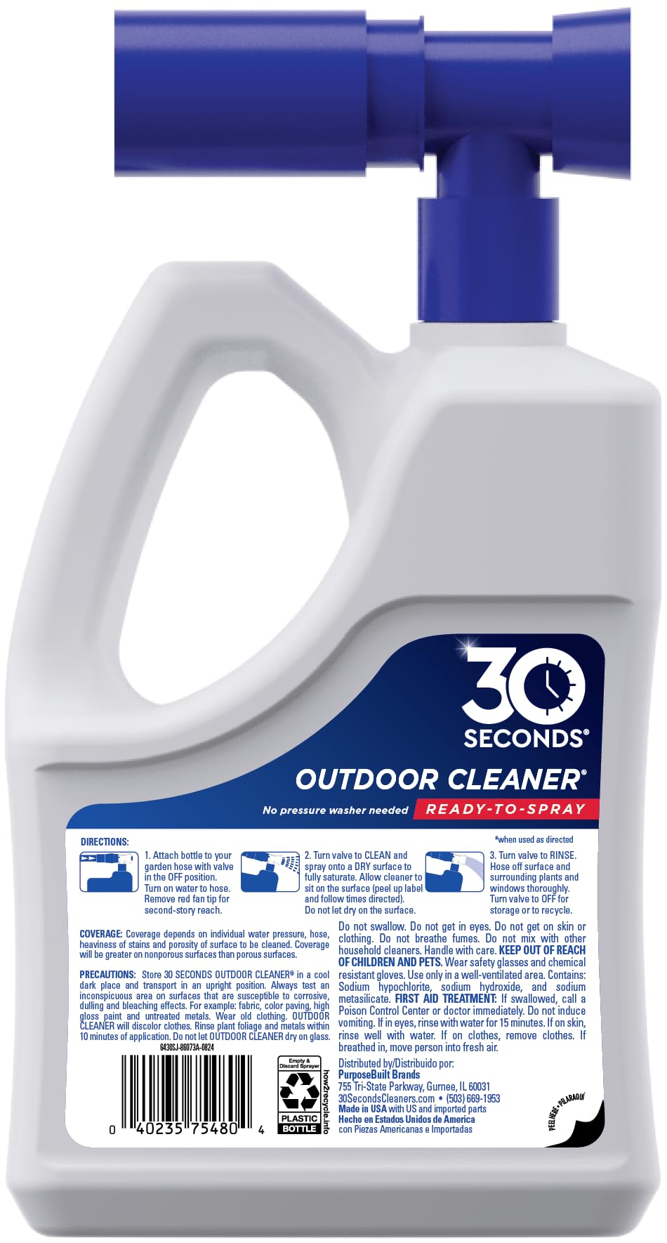 30 Seconds Outdoor Cleaner on deck wood cleans algae for brighter wood