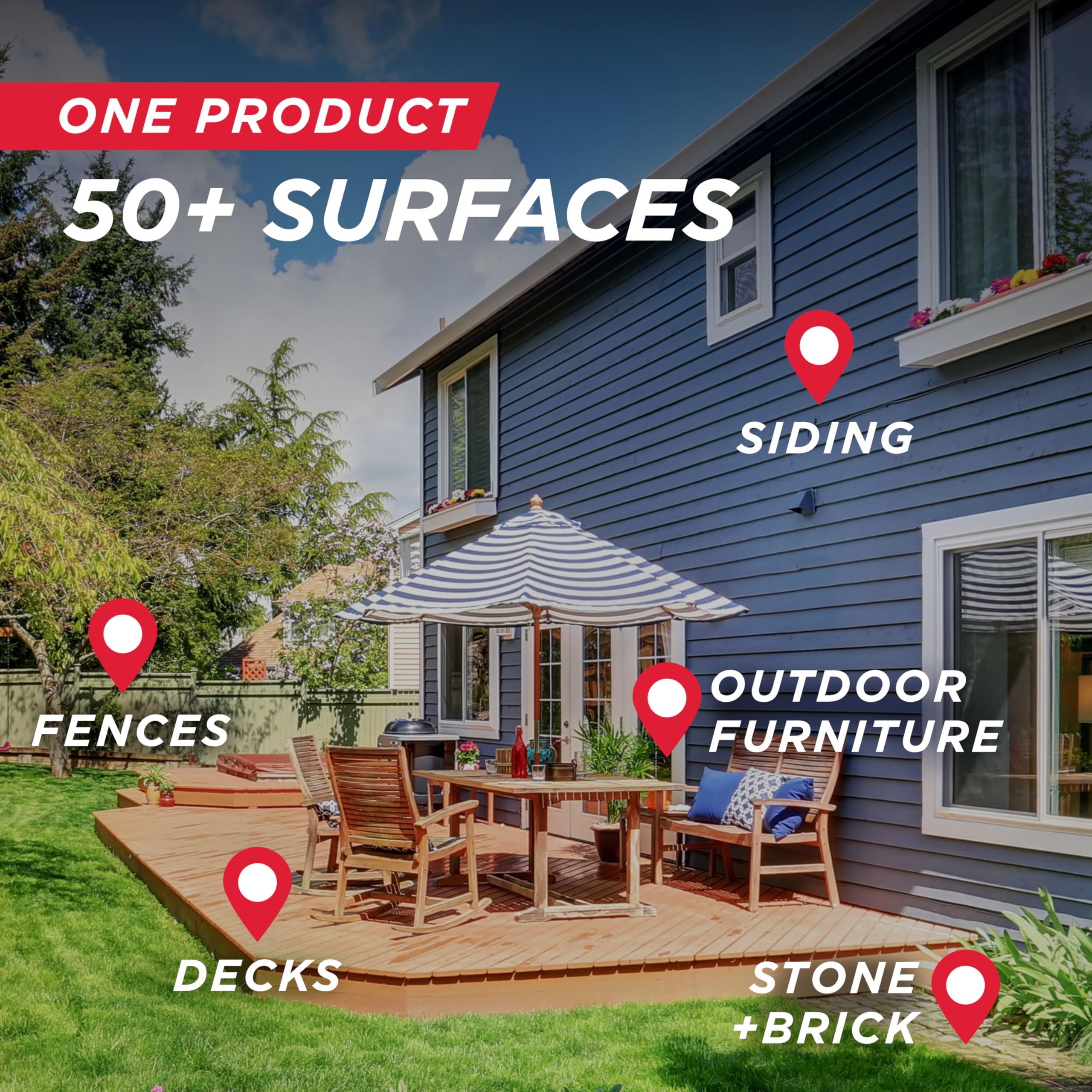 30 Seconds Outdoor Cleaner cleans plastic patio furniture without scrubbing