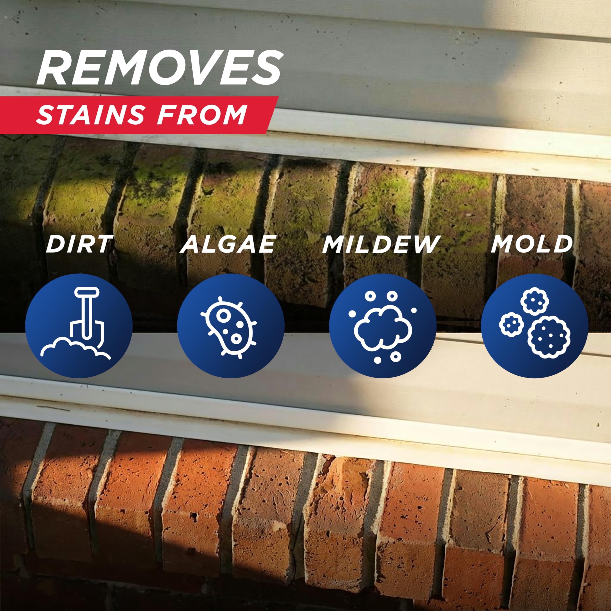 30 Seconds Outdoor Cleaner revitalizes vinyl siding with moss removal