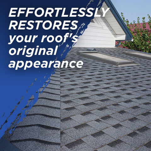 30 Seconds Roof Cleaner application on roof lifts stubborn stains without scrubbing.
