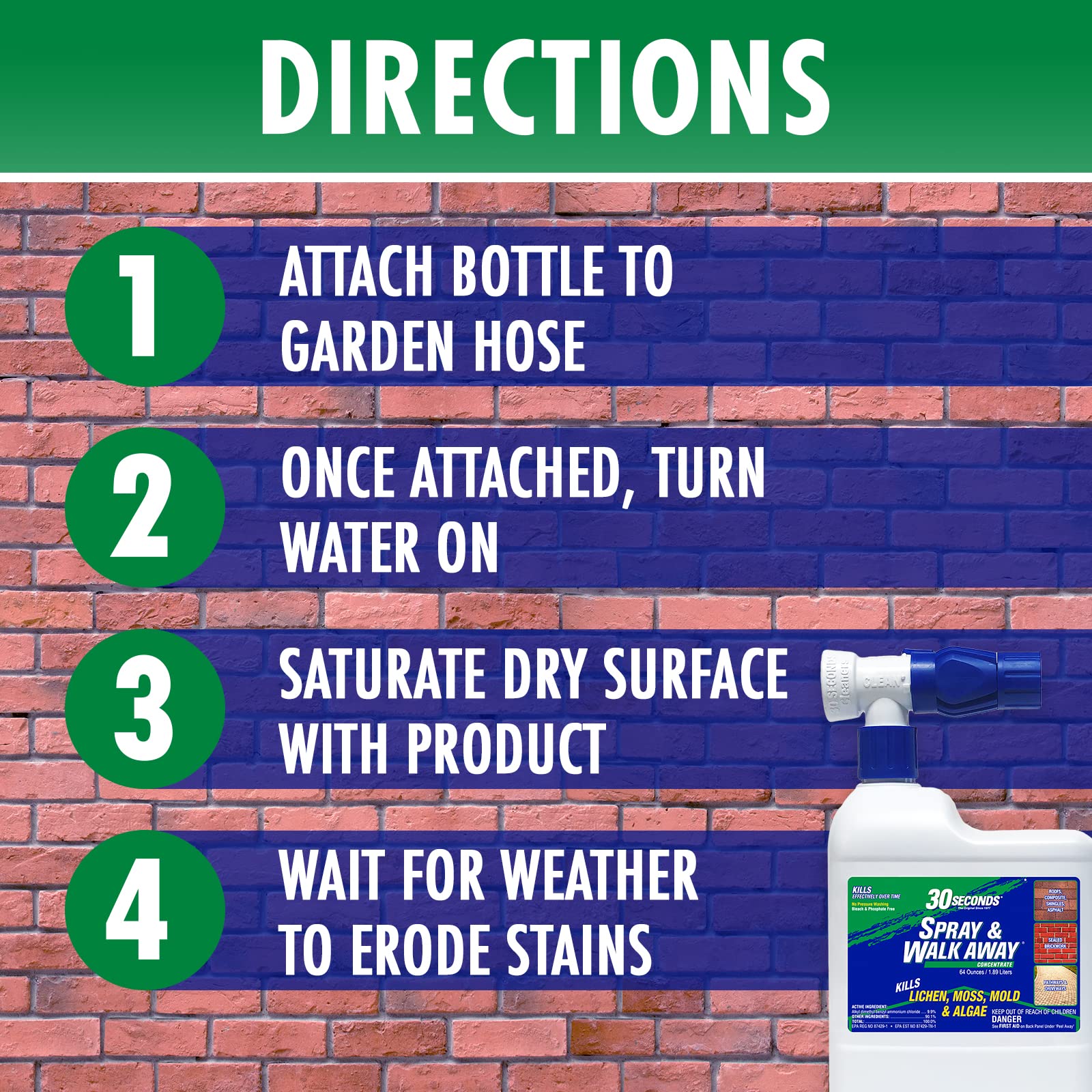 30 SECONDS composite shingles spray targets moss and algae over time