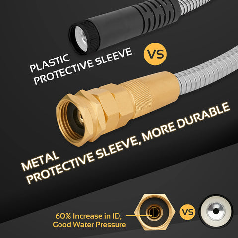 360 GADGET Garden Hose Metal thick inner PVC tube keeps the hose light for easy carrying