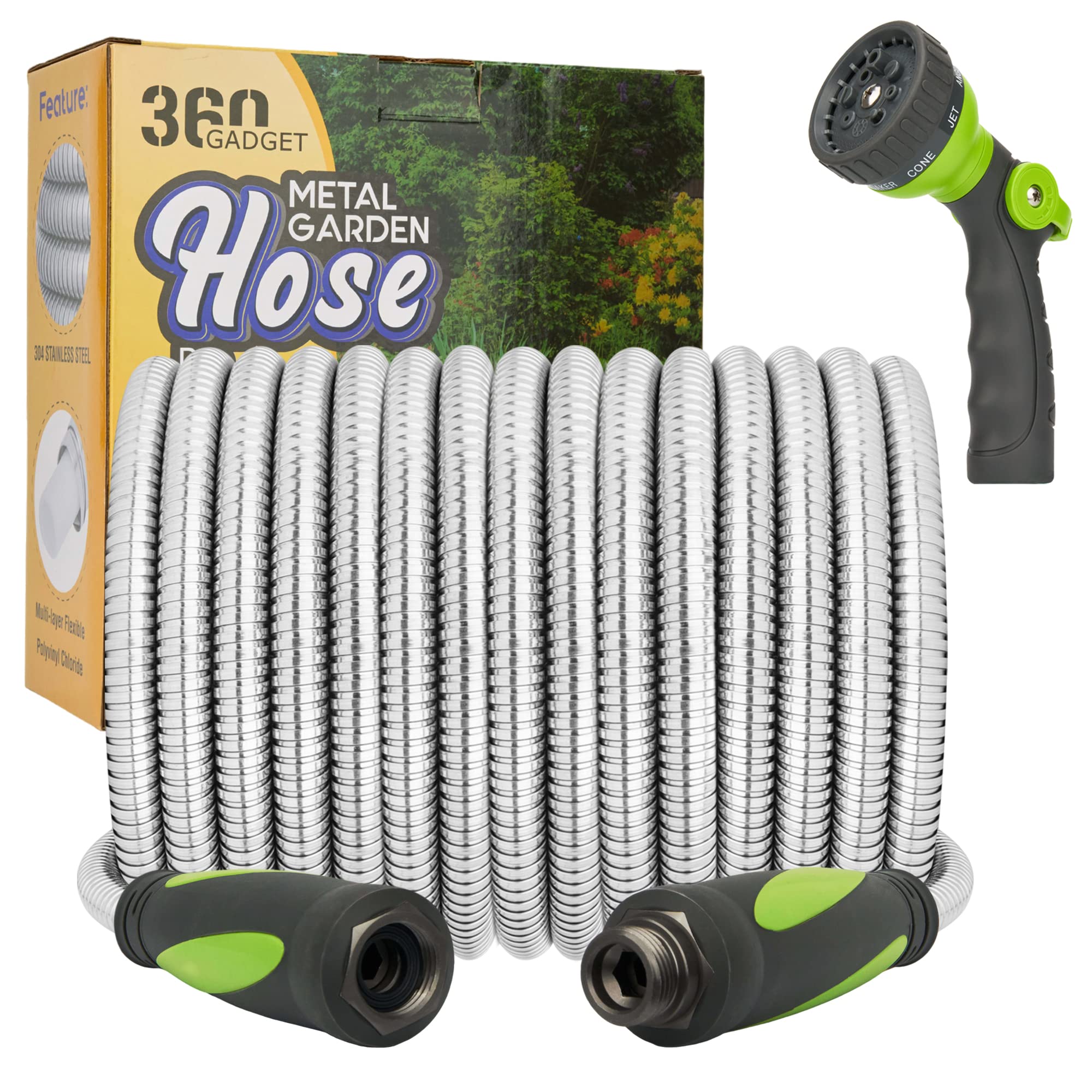 360 GADGET garden hose 50 ft with swivel handle for easy watering