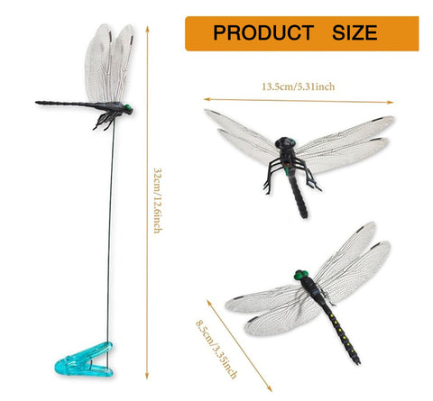 3D dragonfly wings adjustable feature for lifelike motion in outdoor spaces.