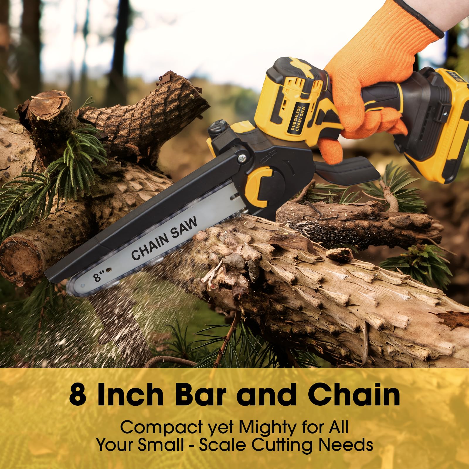 3D VO INN 650W motor delivers strong cutting performance for pruning and light wood projects.
