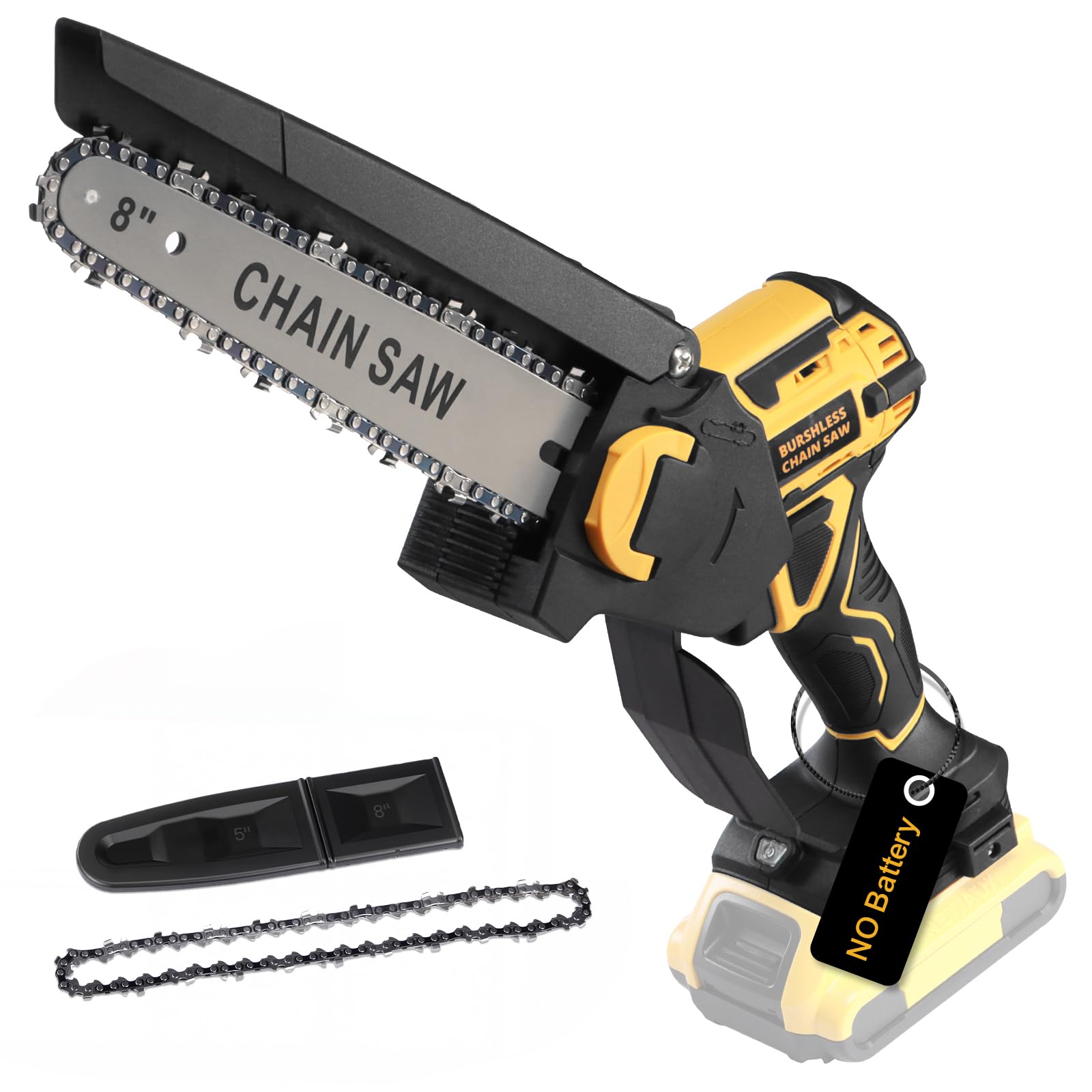 3D VO INN chainsaw with DEWALT 20V MAX compatibility for flexible power options.