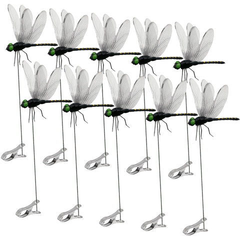 3DVOLTMATE dragonflies large black dragonfly stakes add dramatic garden decor.
