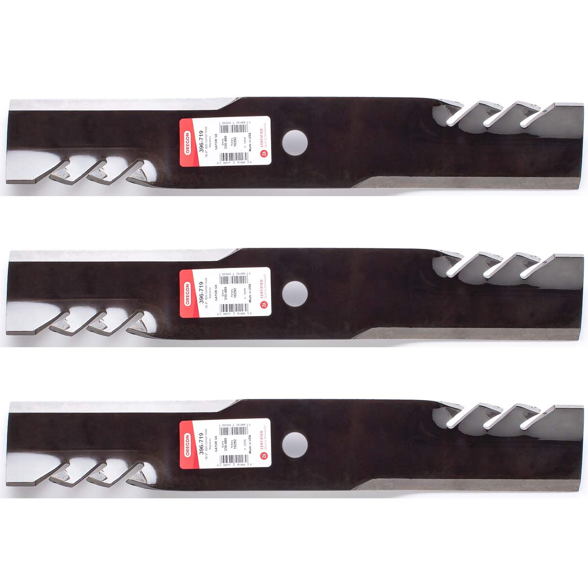3PK Oregon G6 Gator blade close-up showing edge for clean cuts