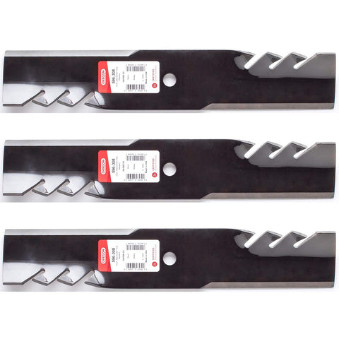 3PK Oregon 596-308 G5 Gator blades for 48-inch Scag 48110, for cleaner, precise cuts.