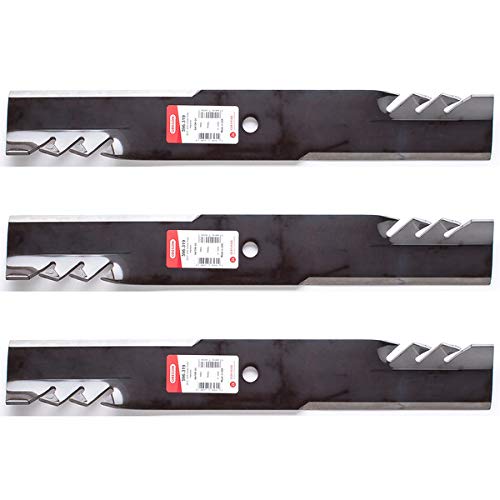 3PK Oregon 596-319 G5 Gator blades for 60-inch Hustler improve mulching and mowing efficiency