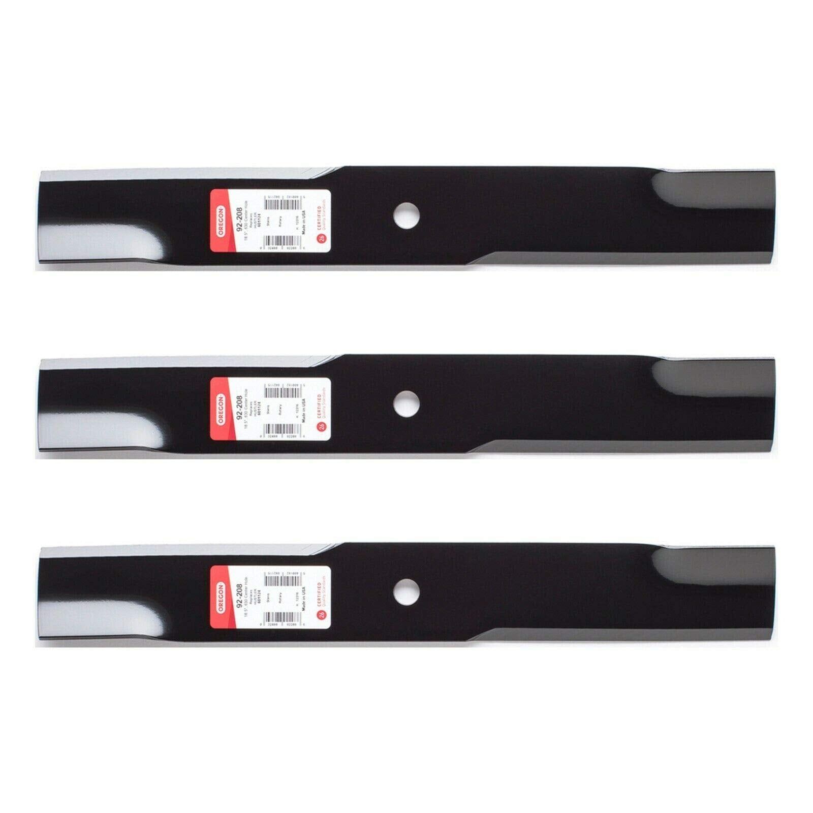 3PK Oregon 92-208 blades pack ready for durable lawn maintenance