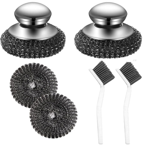 3SAIT steel wool scrubber handle for comfortable, skin-safe pot and pan cleaning.