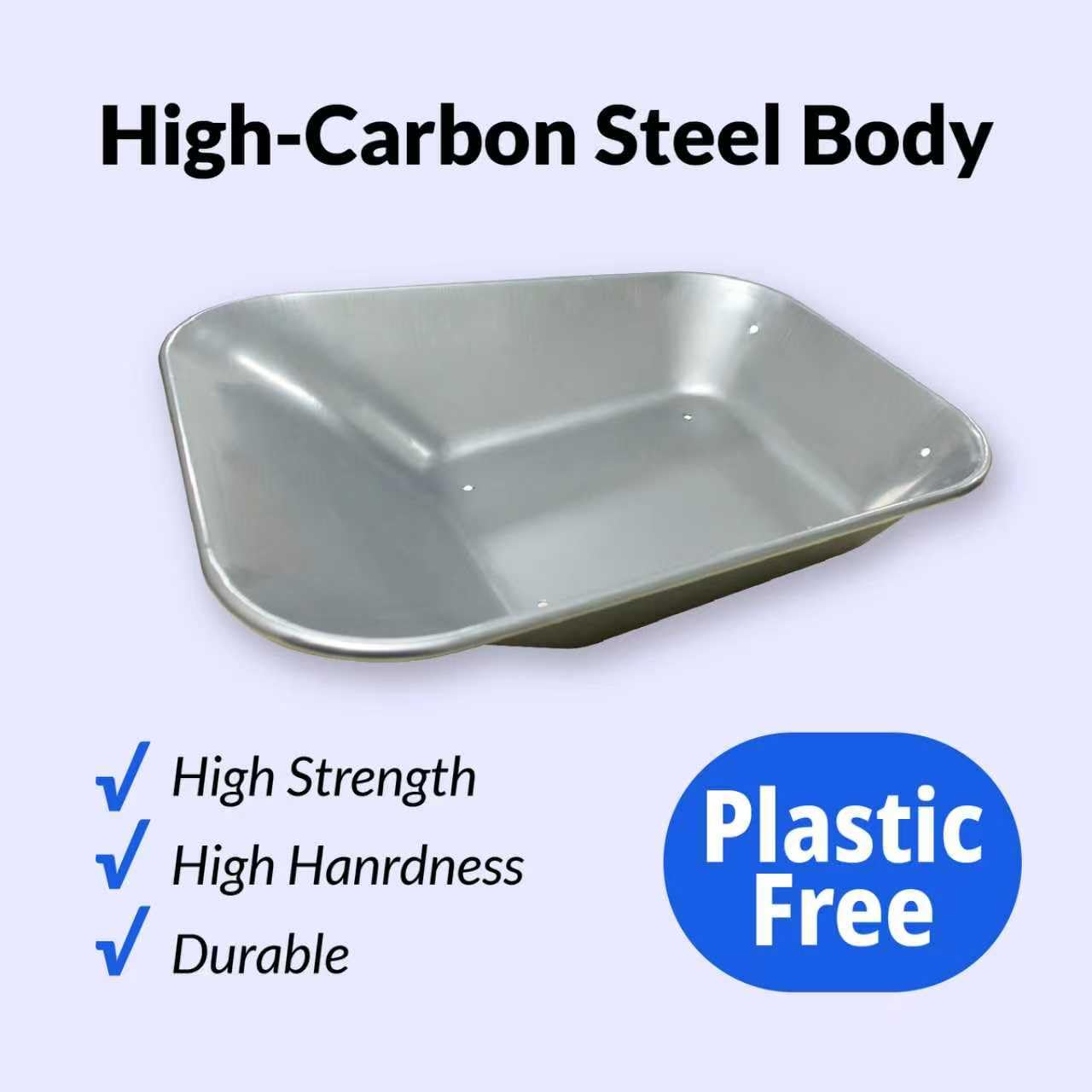 3T GROUP Kids Wheelbarrow silver close-up of robust steel frame