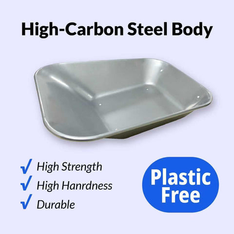 3T GROUP Kids Wheelbarrow silver close-up of robust steel frame